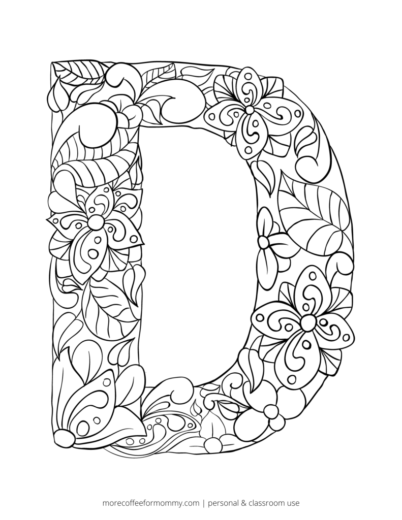 Free printable alphabet coloring pages â more coffee for mommy