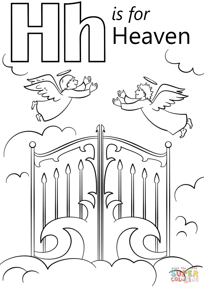 Letter h is for heaven coloring page free printable coloring pages alphabet coloring pages letter h activities for preschool free printable coloring pages