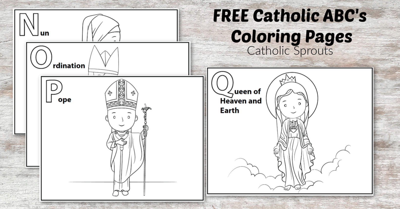 Catholic abcs coloring pages new and improved