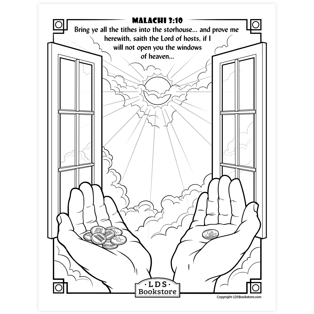 The windows of heaven coloring page