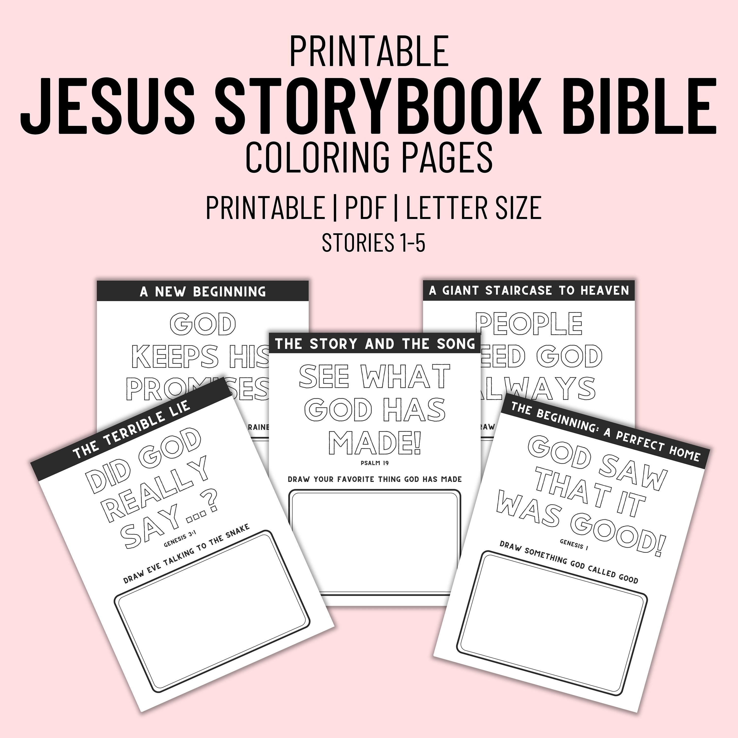 Jesus storybook bible coloring pages for kids stories