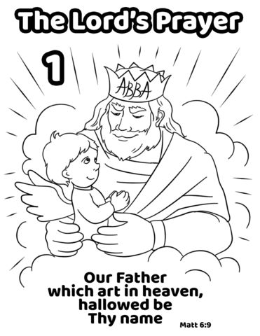 Our father which art in heaven hallowed be thy name coloring page sunday school coloring pages our father who art in heaven prayers for children