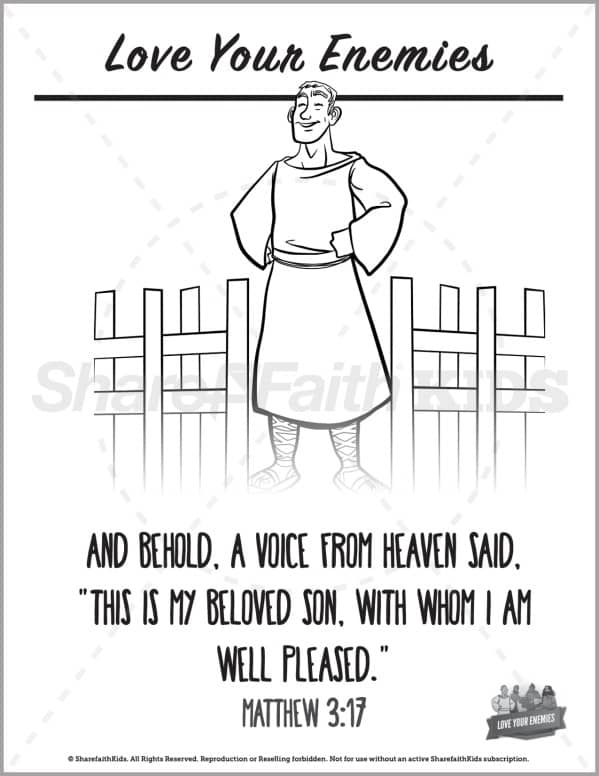 Matthew love your enemies preschool coloring pages â