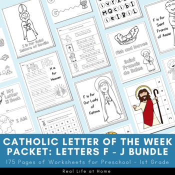 Catholic letter of the week worksheets and coloring pages