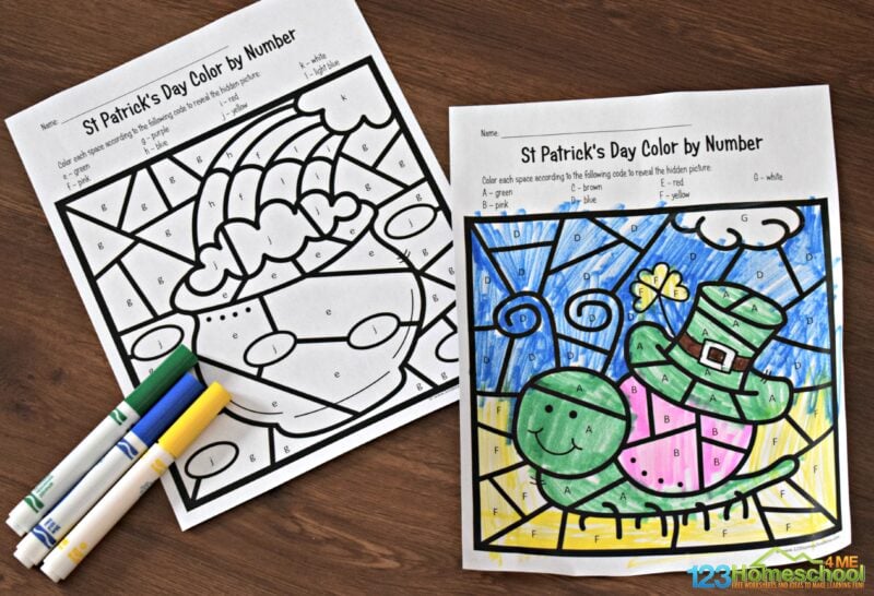 Ð free printable st patricks day color by letter worksheets