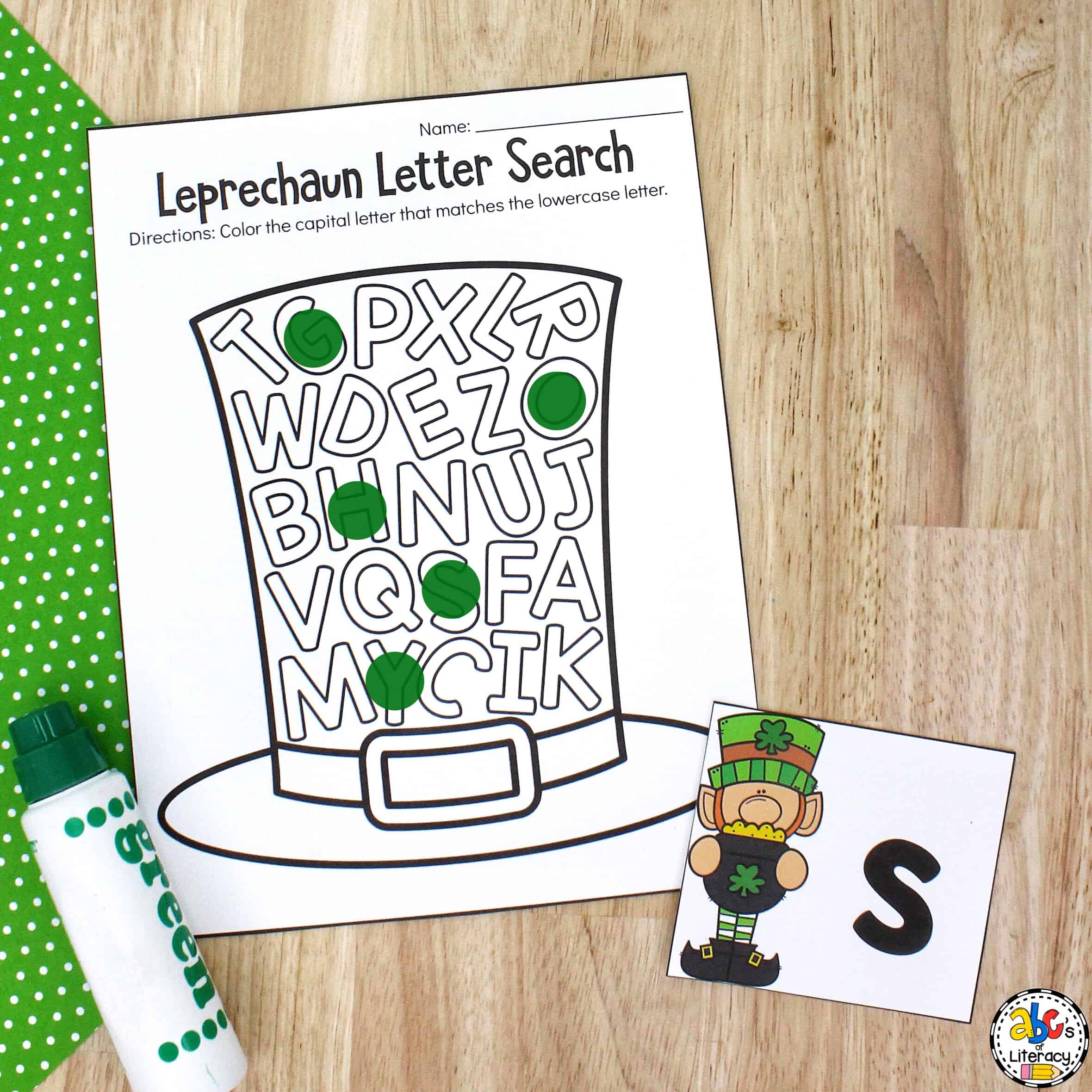 Leprechaun letter search activity