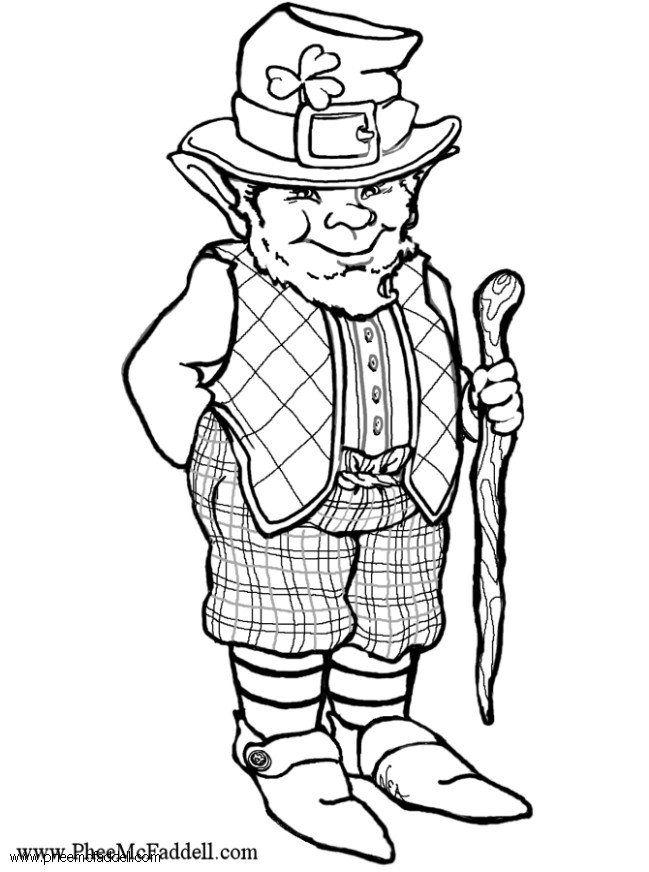 Coloring page leprechaun