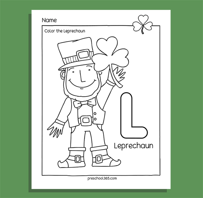 St patricks day activity pack for preschool