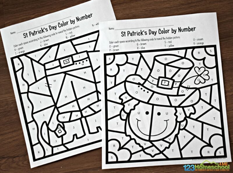 Ð free printable st patricks day color by letter worksheets