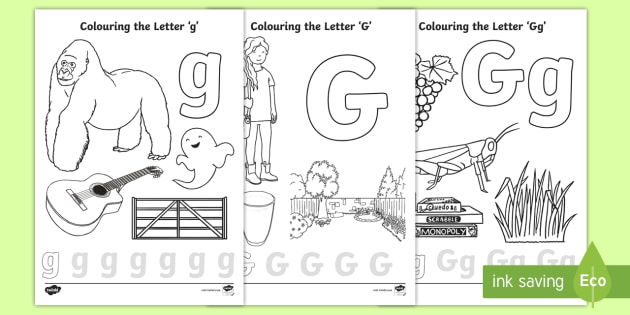 Letter g coloring pages teacher