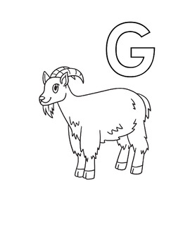 Letter g for goat printable coloring page by sarah kelly tpt