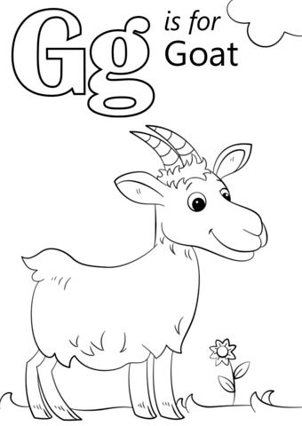 Letter g is for goat coloring page free printable coloring pages