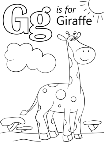 Letter g is for giraffe coloring page free printable coloring pages