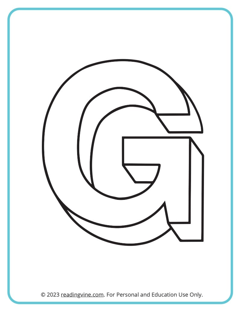 Letter g coloring pages