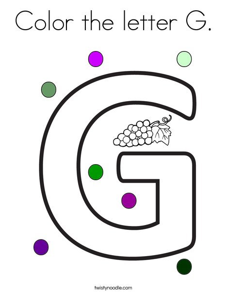 Color the letter g coloring page