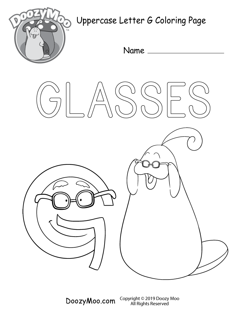 Cute uppercase letter g coloring page free printable