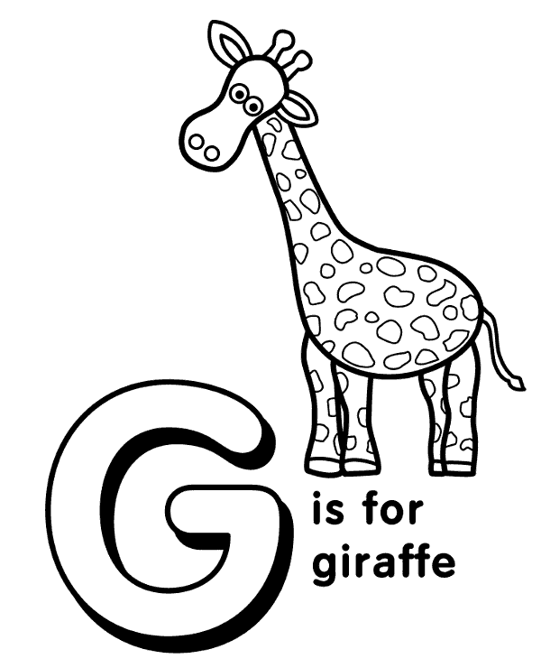 English letter g coloring page