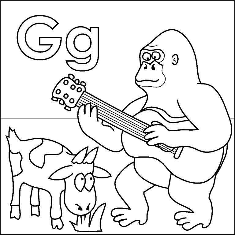 Letter g coloring page