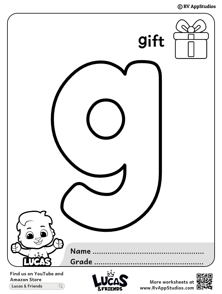 Alphabet g coloring pages