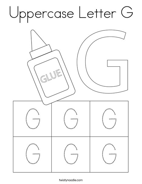 Uppercase letter g coloring page