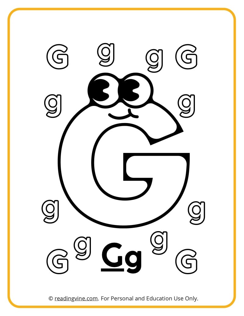 Letter g coloring pages