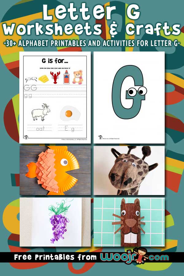 Letter g worksheets crafts woo jr kids activities childrens publishing