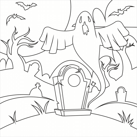 Ghost coloring page free printable coloring pages