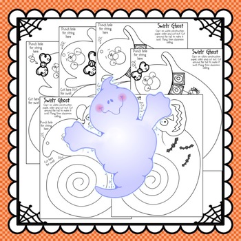 Halloween craft swirly ghost by little kinder bears tpt