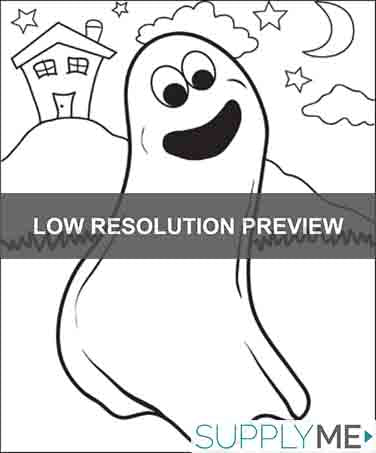 Printable ghost coloring page for kids â