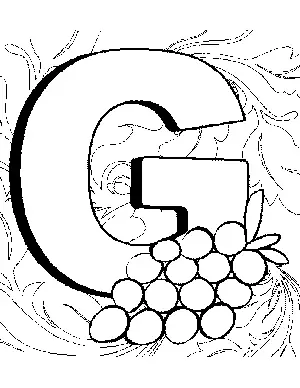 Letter g coloring page