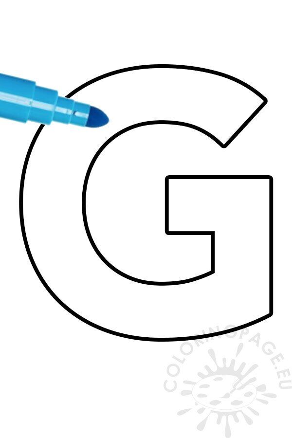 Letter g template printable coloring page