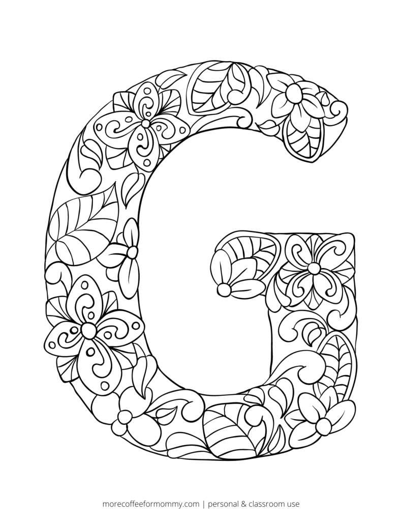 Free printable alphabet coloring pages â more coffee for mommy