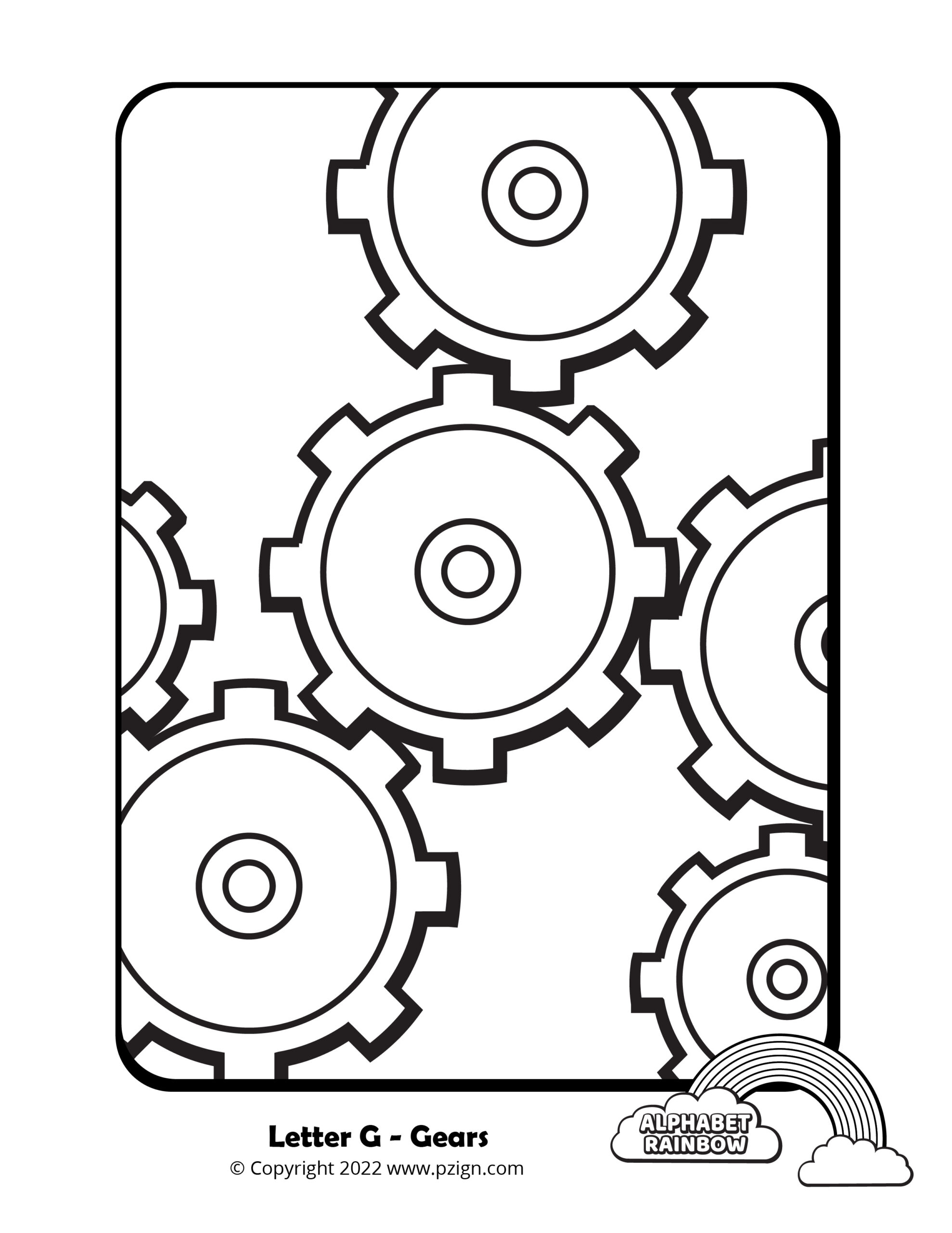 Alphabet rainbow â letter g coloring pages