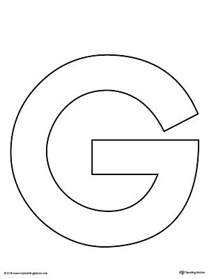 Uppercase letter g template printable