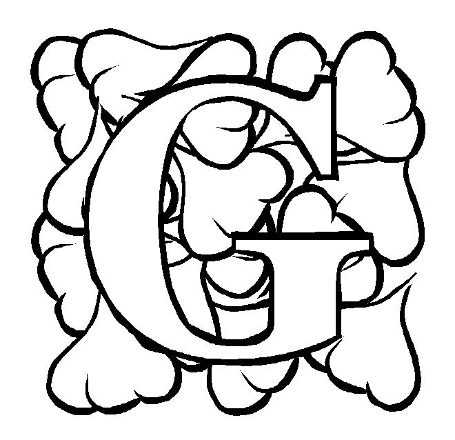 Letter g garlic coloring page