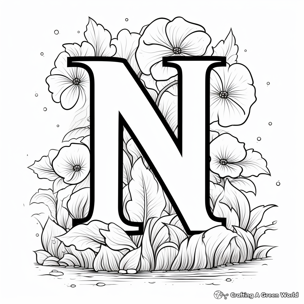 Letter n coloring pages