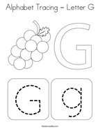 Letter g coloring pages