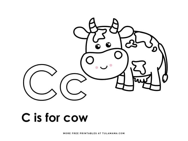 Fun free easy to print letter c coloring pages