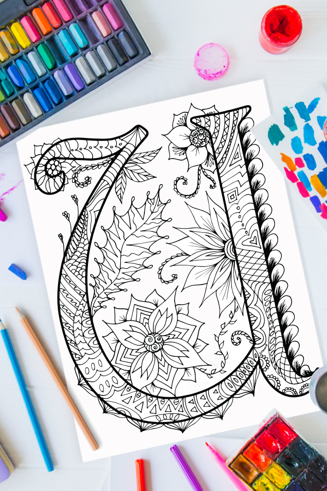 Zentangle letter t design