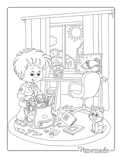 Free back to school coloring pages for kids