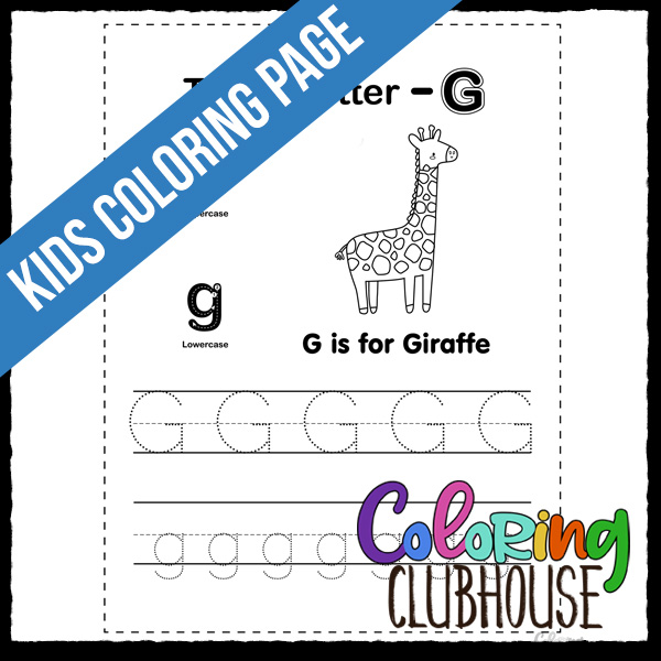 Learn to write letters g activity page coloring clubhouse