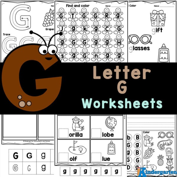 Free printable letter g tracing worksheets for kindergarten