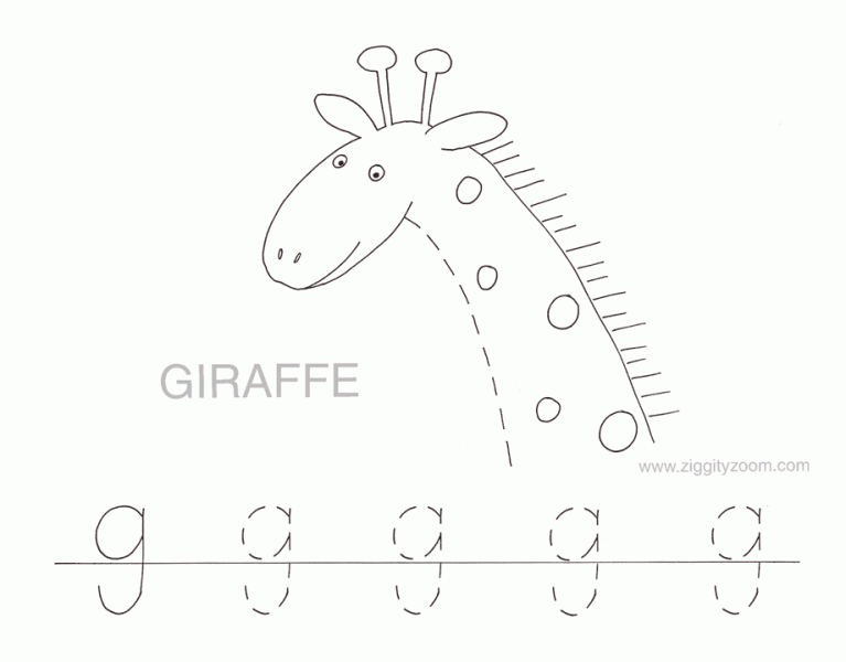 Letter g alphabet tracing worksheets