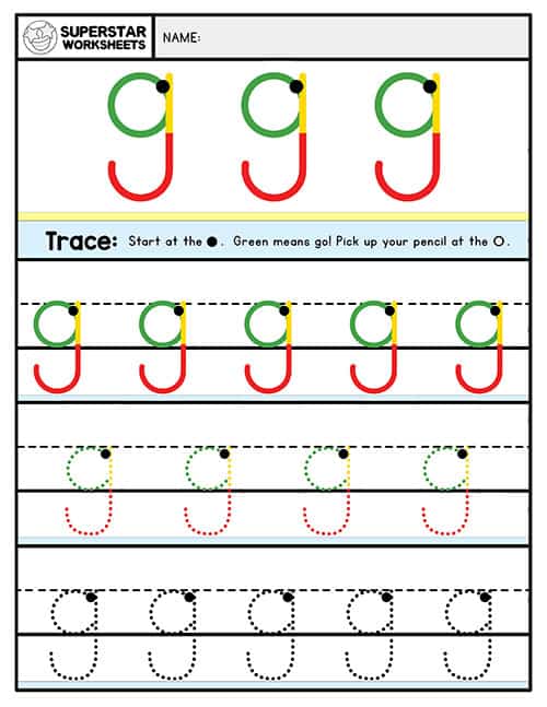 Letter g worksheets