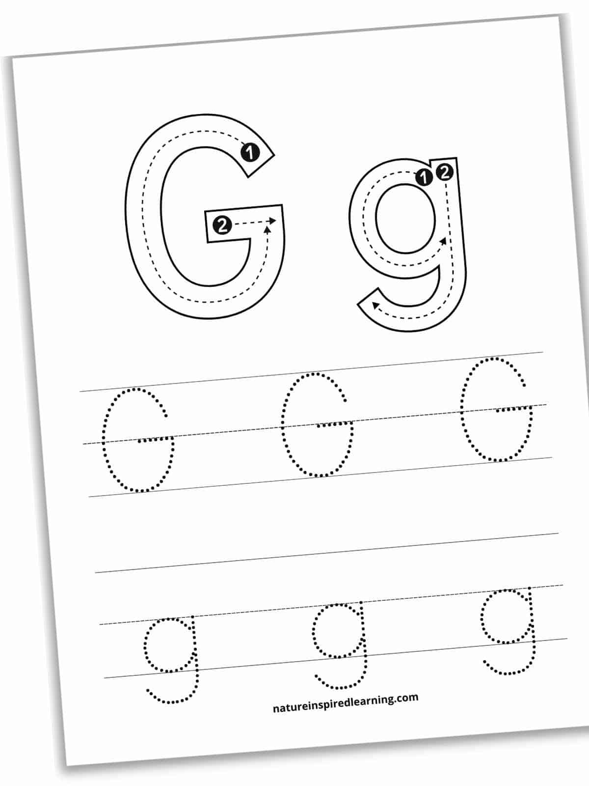 Letter g tracing worksheets free