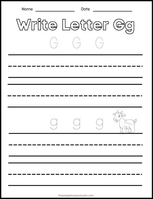 Letter g worksheets free printable