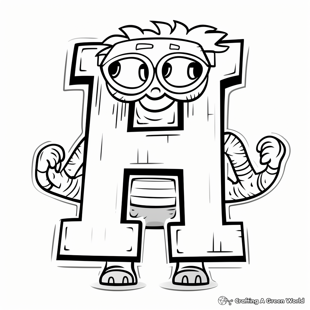 Letter h coloring pages