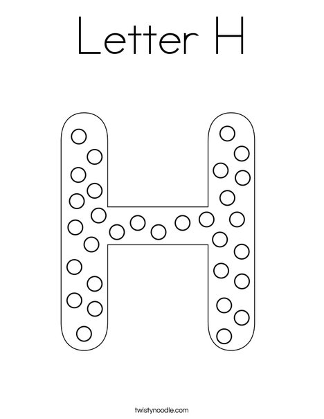 Letter h coloring page