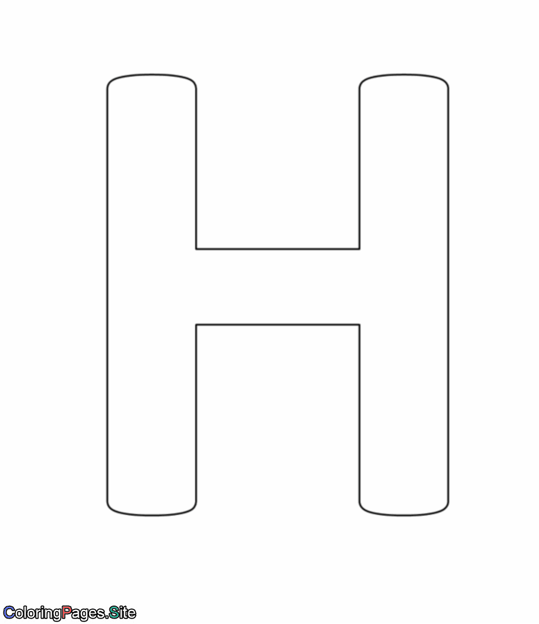 H letter alphabet coloring page