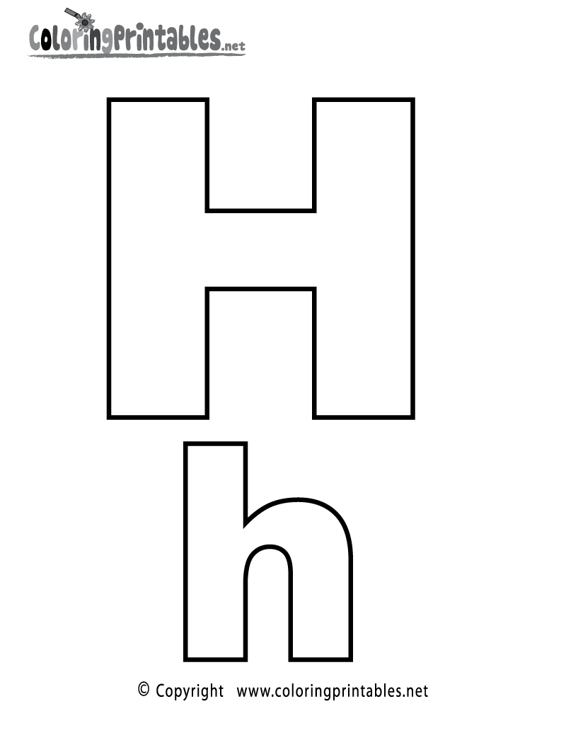 Alphabet letter h coloring page